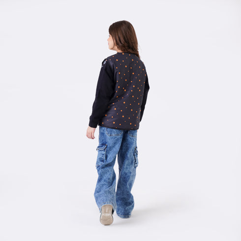 PRINTED SLEEVELESS WAISTCOAT JACKET